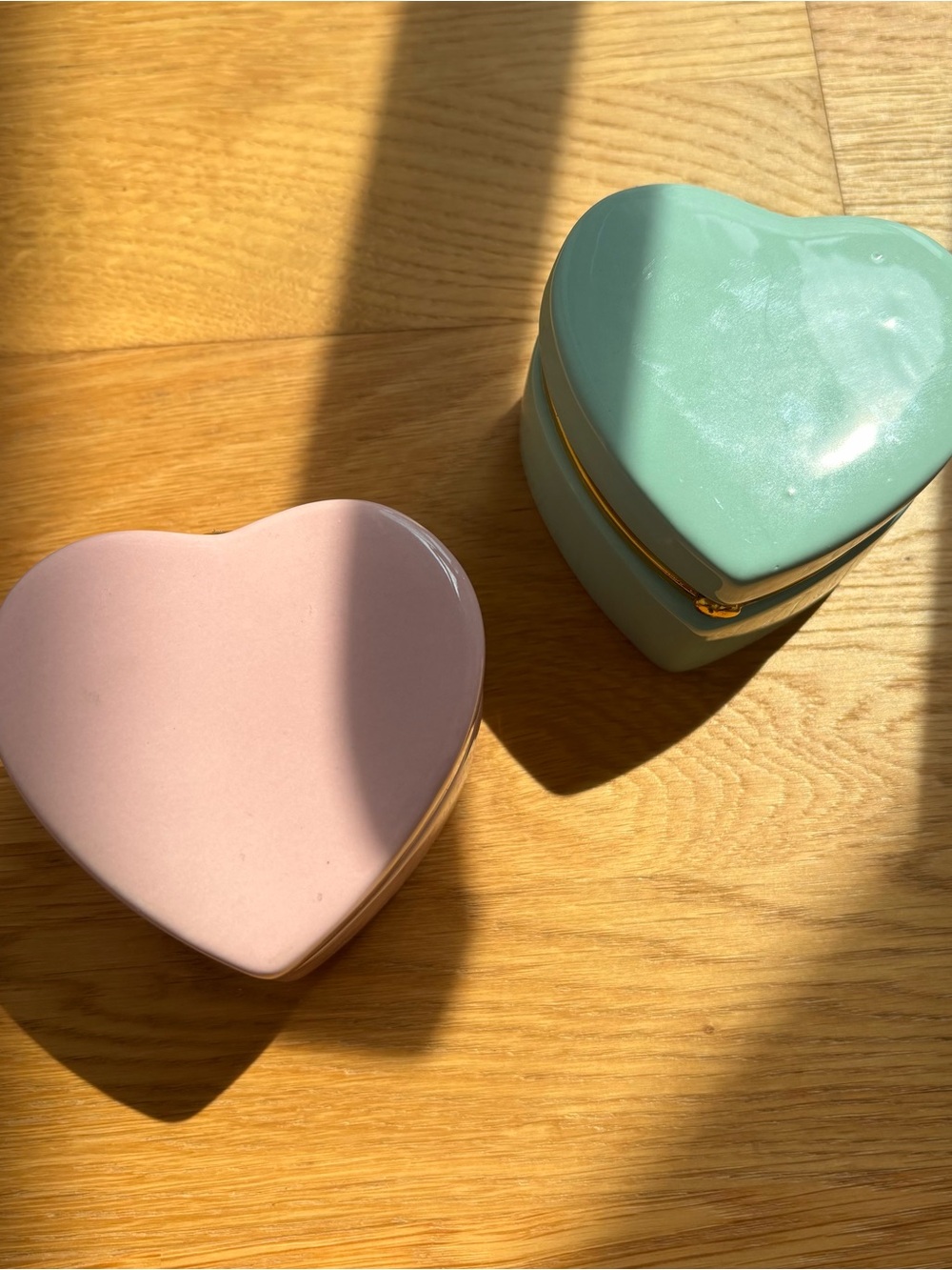 Heart-Shaped Jewelry Box - Pink and Mint